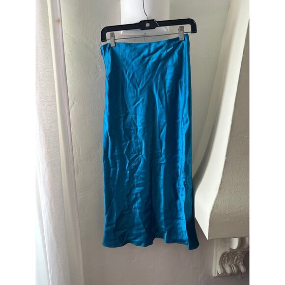 STAUD Midi Length Blue Skirt 4 - Picture 3 of 4